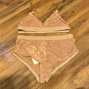 Gucci TULLE Women's Beige Intimates Set